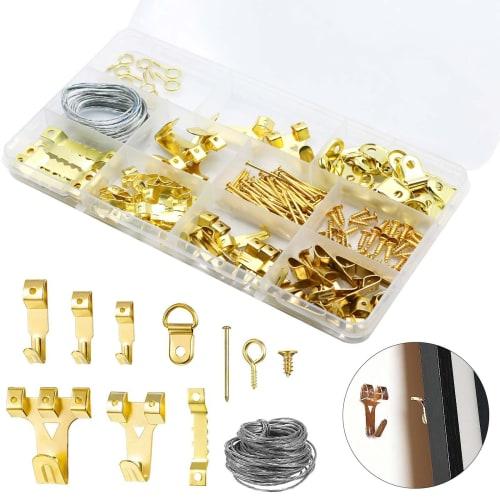 

175-Piece Wall Hook Set for Picture Frames, Hanging Hardware for Drywall, Sawtooth Hanging, Screws Included, Storage Case Included, Multifunctional fo