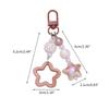 Fashion Gradient Pentagram Star Charm Keychains Cute Chain Keyring Sweet Bag Pendant Keys Holder Handbag Accessories