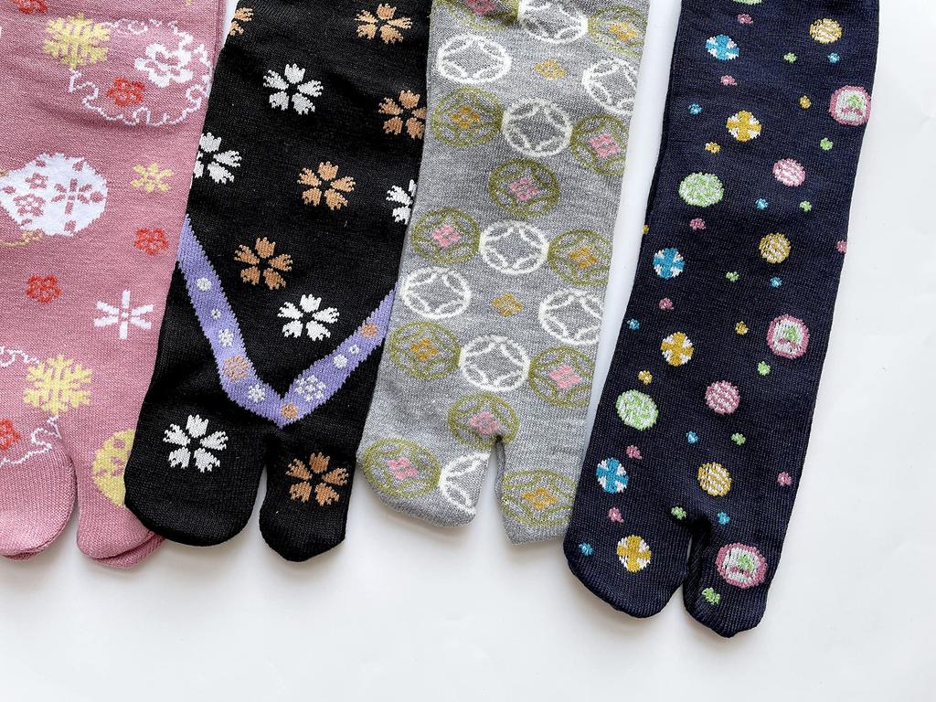 Cotton Blend Tabi Socks with Japanese Cute and Summer Short Sneaker Size B12 Women's Patterns, Stylish, Socks, 10-Pair Set,