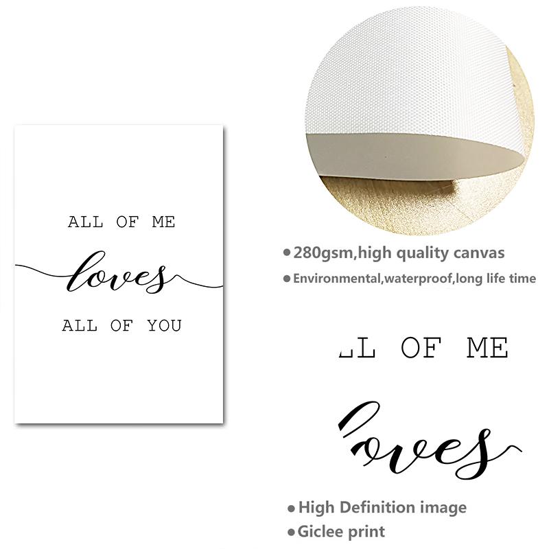 Family Love Quote Print Black White Poster and Prints Modern Wall Art Canvas Painting Pictures for Living Room Nordic Home Decor