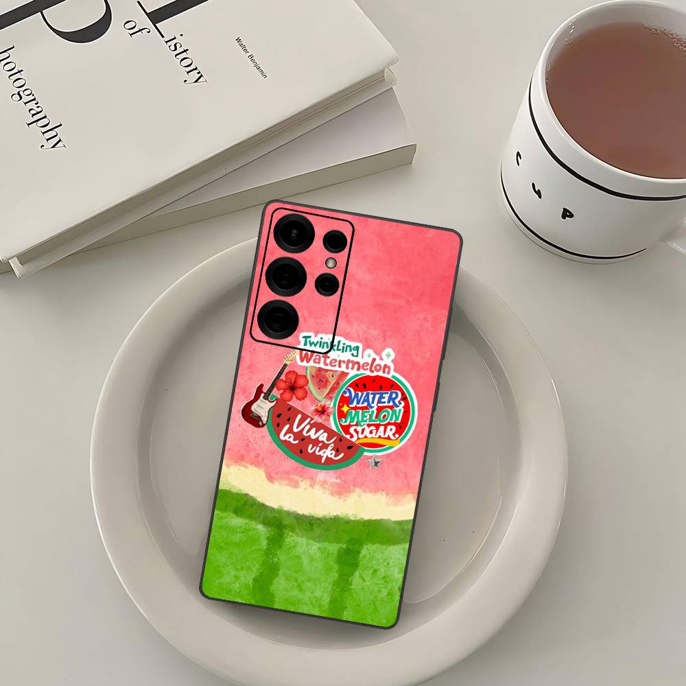 

Koear Viva La Vida Twinkling Watermelon Phone Case For Samsung S 24 fe 25 Ultra plus 20 lite 21 30 22 23 24 22 Ultra 5G Fundas Samsung S24