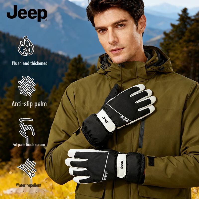 

JEEP Men s Winter Warm Full Finger Gloves One Size