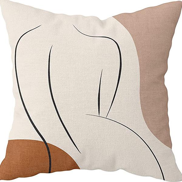 Abstract Pillowcase Sunset Sunrise Line Modern Art Minimalist Living Room Sofa Bay Window Pillow Geometry