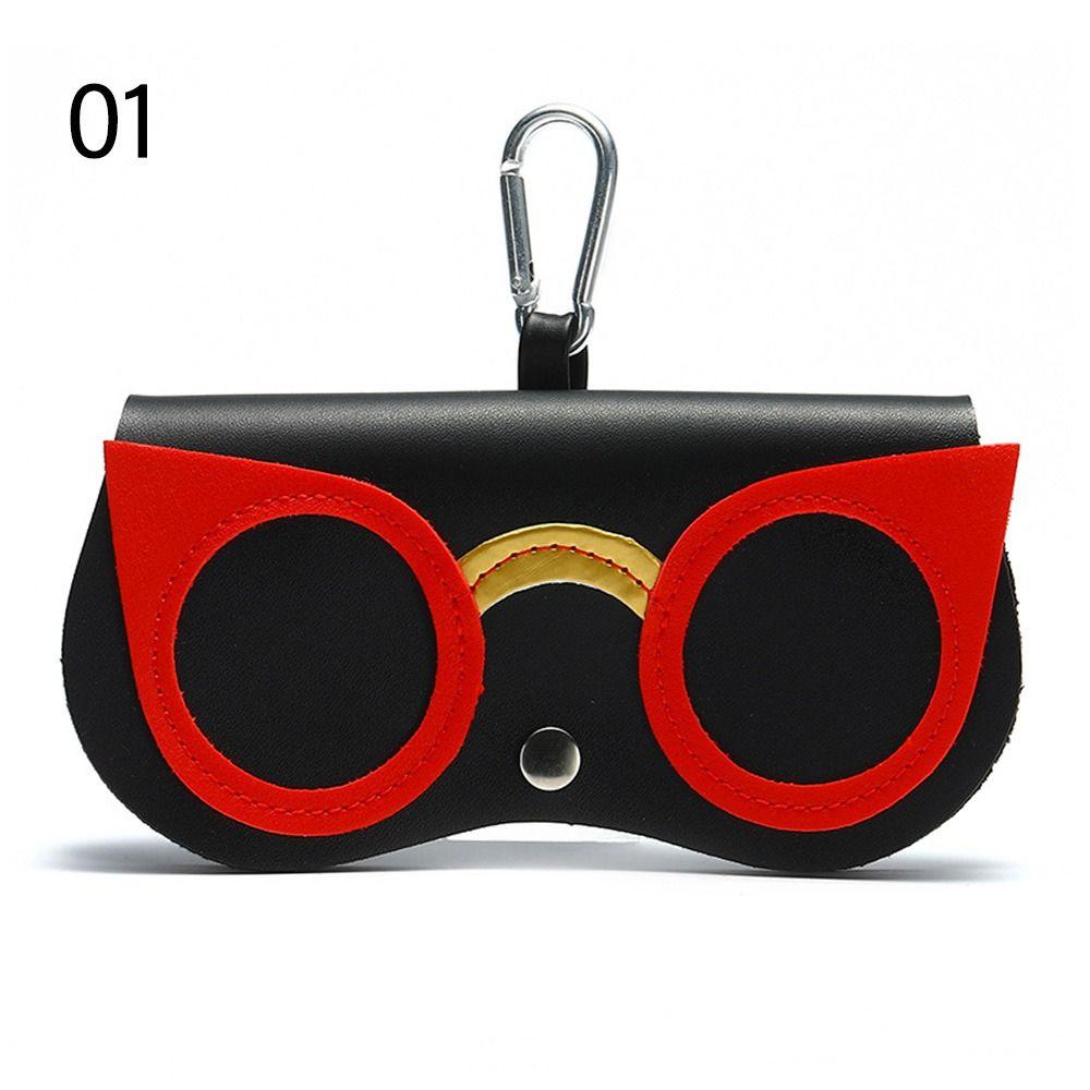 

INS Cartoon Women Portable Sun Eye Glasses Box PU Leather Eyes Case Sunglasses Cute Protection Bags