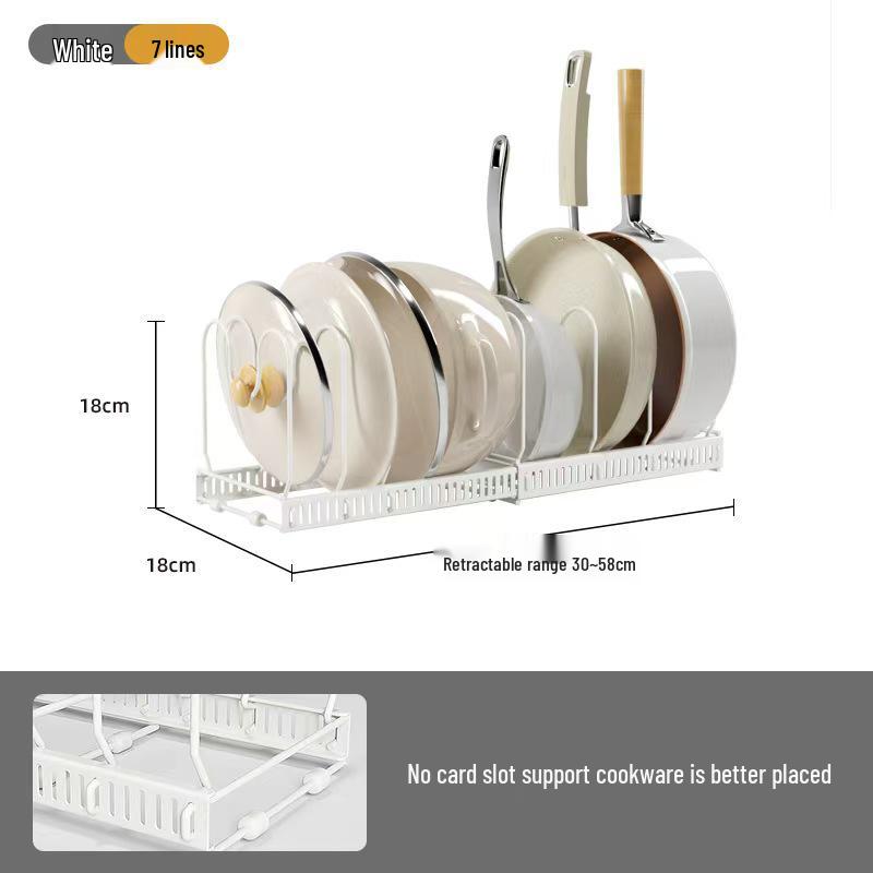 Adjustable Telescopic Kitchen Cabinet Cookware & Dish Rack