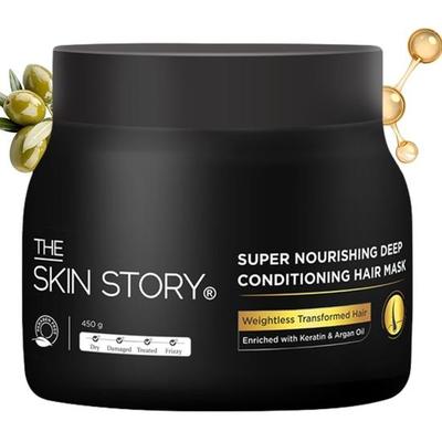 The Skin Story Masque Capillaire à l'Huile d'Argan | Nourrissant Revitalisant Lissant en Profondeur | Pour Cheveux Crépus, Secs, Abîmés, Chimiquement Traités