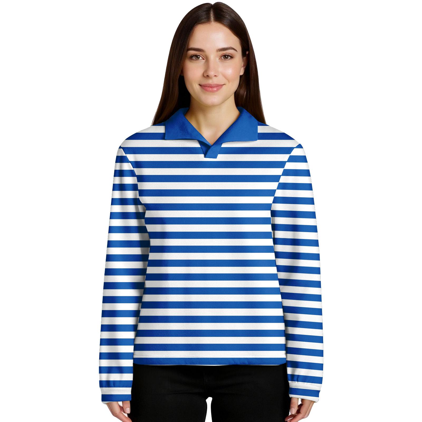 

Женский пуловер с полосатым принтом, топ с длинным рукавом, спортивный фланелевый топ M синий