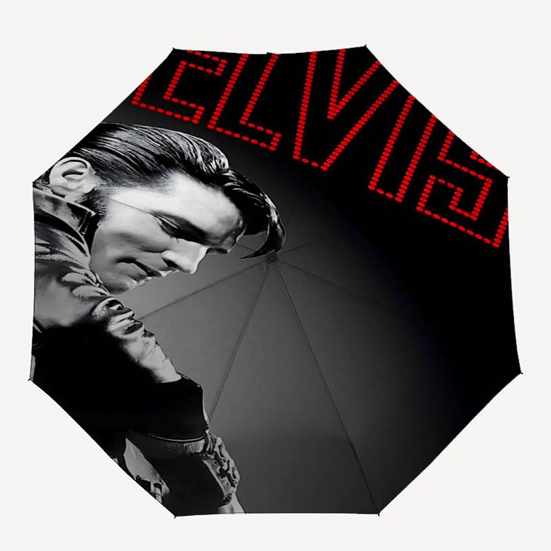 1 шт. ELVIS TM Автоматический, Ветрозащитный, Компактный Дорожный Зонт, Подарок на День Рождения, Рождество, Бизнес 93083