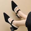 Fashion Ladies Shoes 2025 New Buckle Strap Women's High Heels Fashion Shallow Dress Pumps Women Sexy Pointed Toe Plus Velvet Heels Women