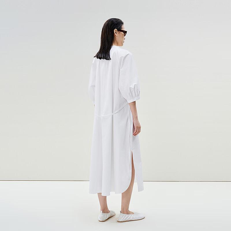 Less 2025 Spring V-Neck Cotton Short-Sleeve Maxi Dress