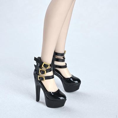 1:6 Heeled Sandals Ankle Strap Pump Doll Shoes Mini Dress for 12inch Action Figure Body