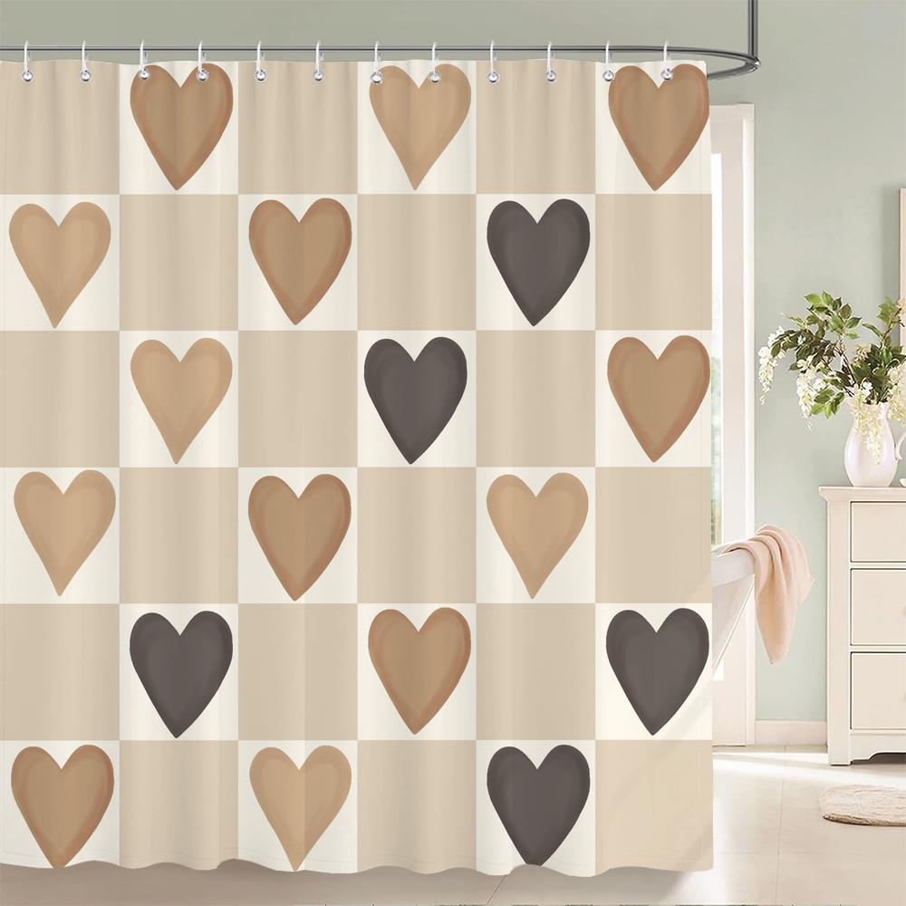 

Love Red Rose Flowers Floral Shower Curtain Bathroom Curtains Waterproof Polyeste Fabric Bathtub Decor With Hooks 180X180cm W90xH180cm