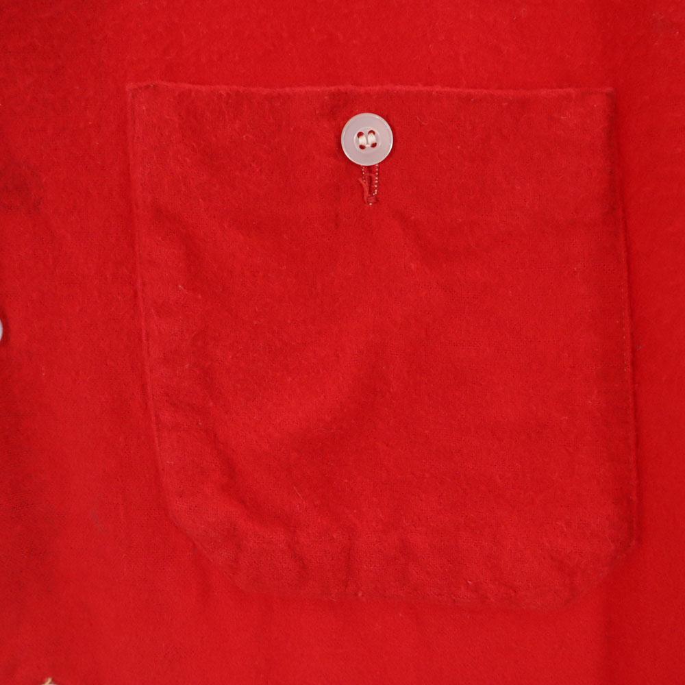 60s Rayon box silhouette Long sleeve Flannel shirt M Old vintage Men's Used