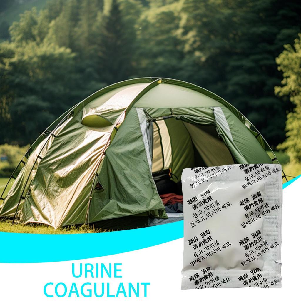 100pcs Urine Absorbent Powder Strong Water Absorption Poo Urine Powder Travel Fishing Camping Toilet Gel for Outdoor Emergency