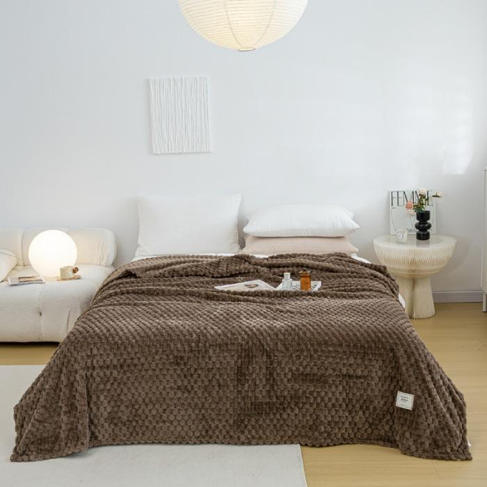 Solid Color Thickened Plush Blanket for Beds Household Coral Fleece Air Conditioning Sofa Cover Bedspread Sofa Throw Blanke