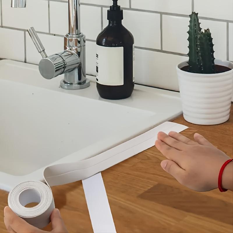 1pc Self-Adhesive Seal Strip Tape, PVC Material, Meat-seam Design, Home Goods, Bathroom Seam Cover | Seamless Adhesive Strip | Bathroom Caulk Stri