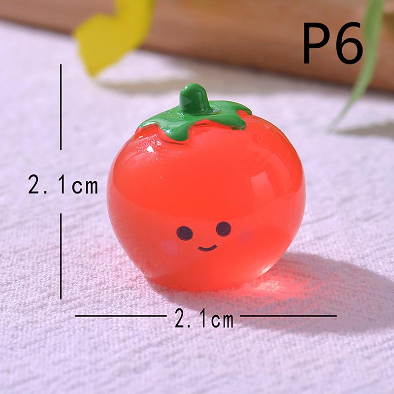 

Figurines Miniatures Cute Noctilucent Simulated Food Fruit Vegetable Micro Landscape Ornaments For Home Decorations Room Decor 6