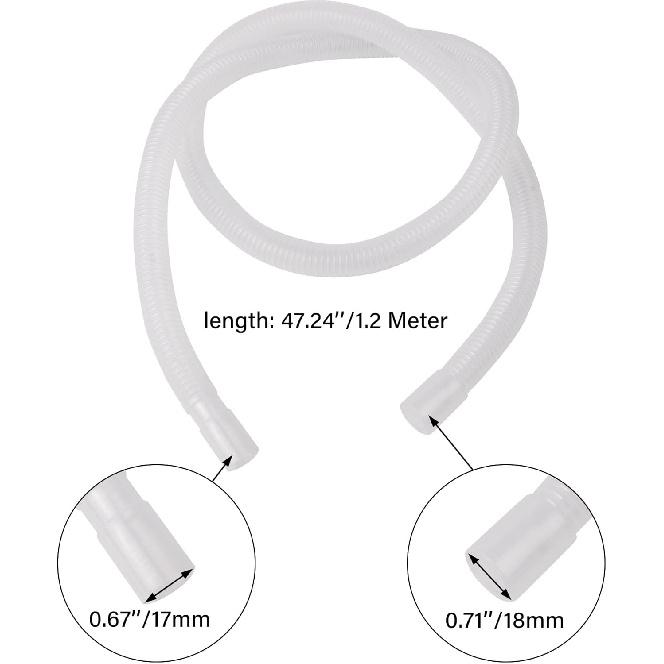 BQLZR Replacement Hose Tube 47.24inch Length Plastic for Protable Urinal Pee Bottle