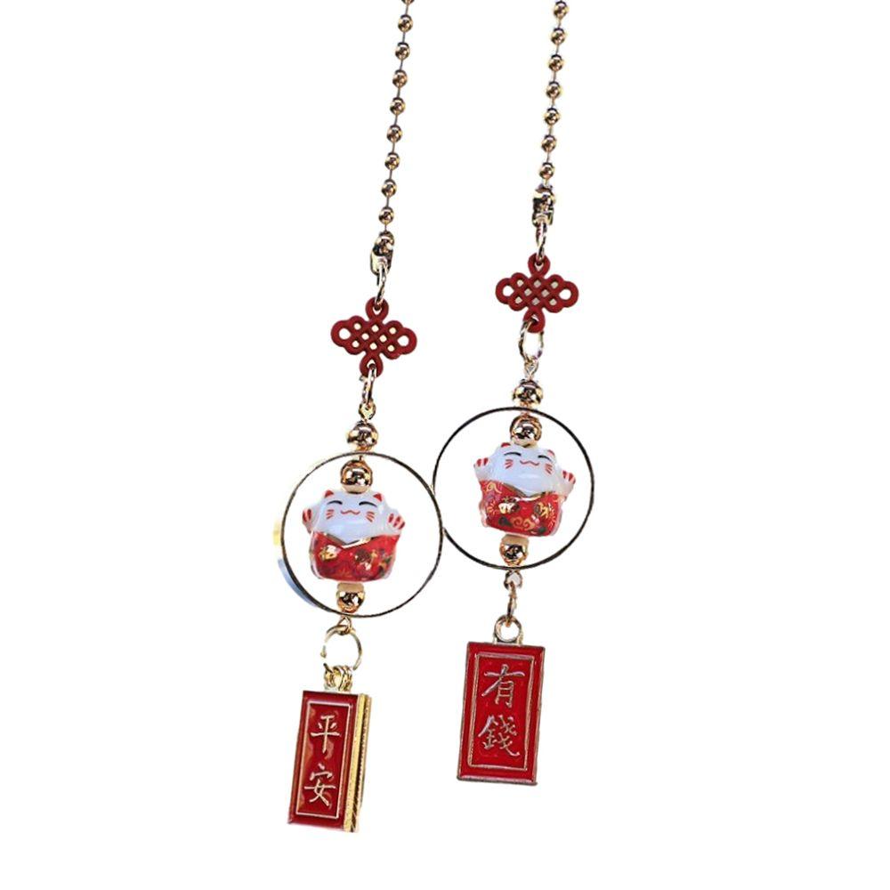 Ceramic Cat Lucky Cat Lucky Cat Fortune Cat Car Pendant Cat Car Hangings Decor Fortune Cat Interior