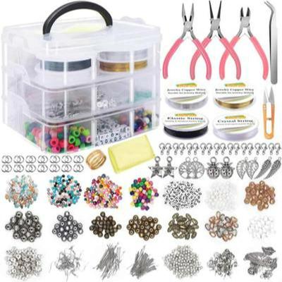 1171pcs DIY Earring Jewelry Making Supplies Kit Making Tools Kit Includes Beads Wire Bracelet Pearl Beads Spacer Jewelry Plier