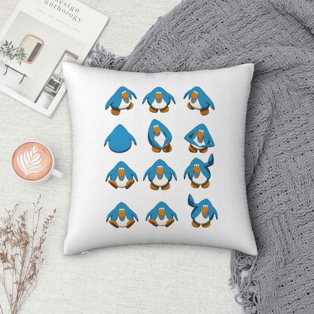 Club Penguin Standardtanz Klassisches quadratisches Kissenbezug Kissenhülle Kissenbezug Überwurf-Kissenbezug für Zuhause Schlafzimmer Auto