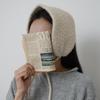 Women's knitted round earmuffs with ribbon decoration for winter