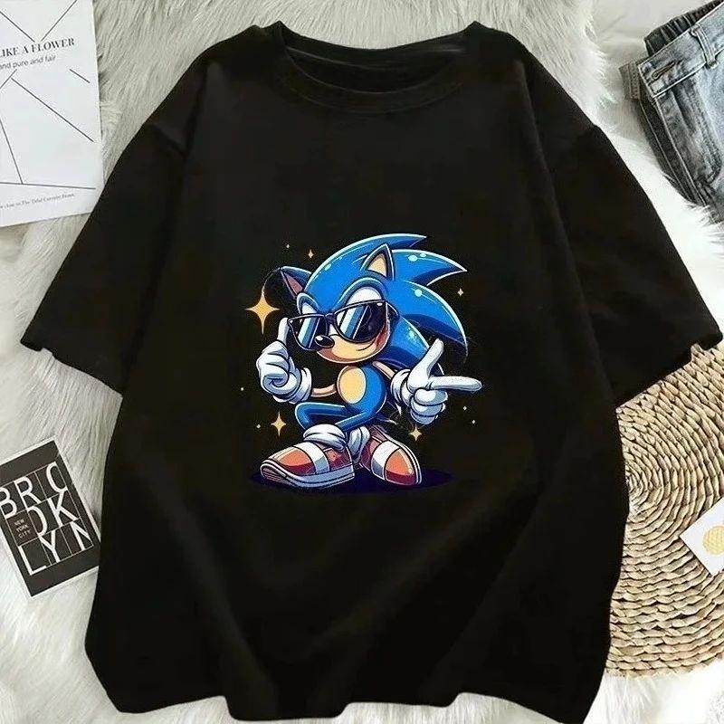 Sonics Herr T-shirt Vuxen Kortärmad Sval Bekväm Mode Topp Anime Film Grafiskt Tryck Skjorta Festgåva Mode Y2K Topp