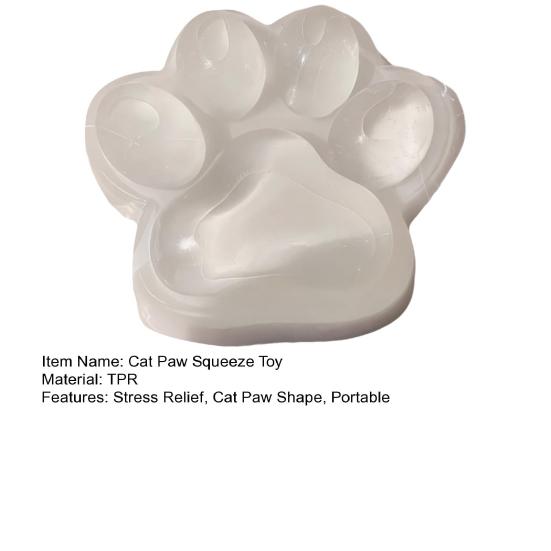 Clear Cat Paw Squeeze Toy Stress Relief Giant Kitten Paw Sensory Toy Soft Stress Ball Animal Claw Pinch Fidget