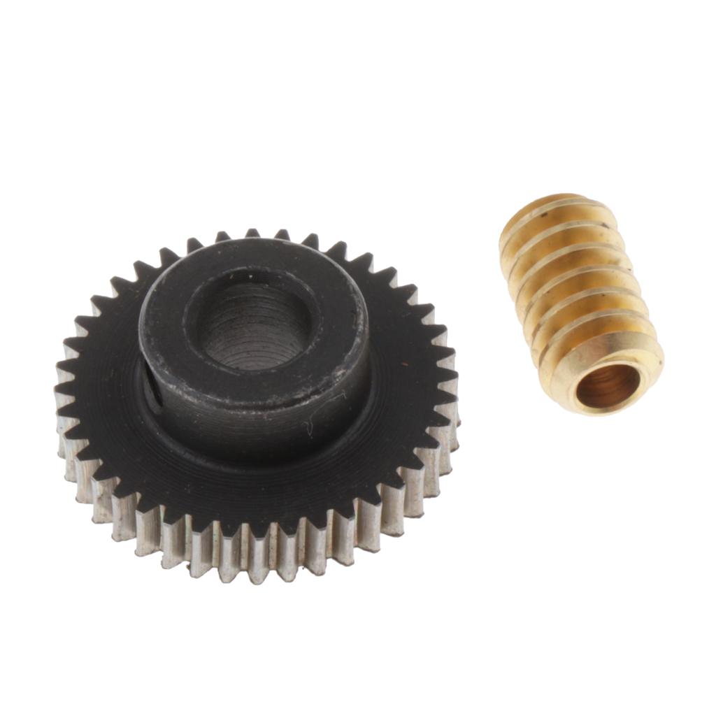CNBTR 0.5 Modulus Brass Metal Worm Speed Reducer with 60 Teeth Worm Wheel 5mm Bore Gear Shaft CNBTR 0.5 Modulus Brass Metal Worm Speed Reducer with 60 Teeth Worm Wheel 5mm Bore Gear Shaft