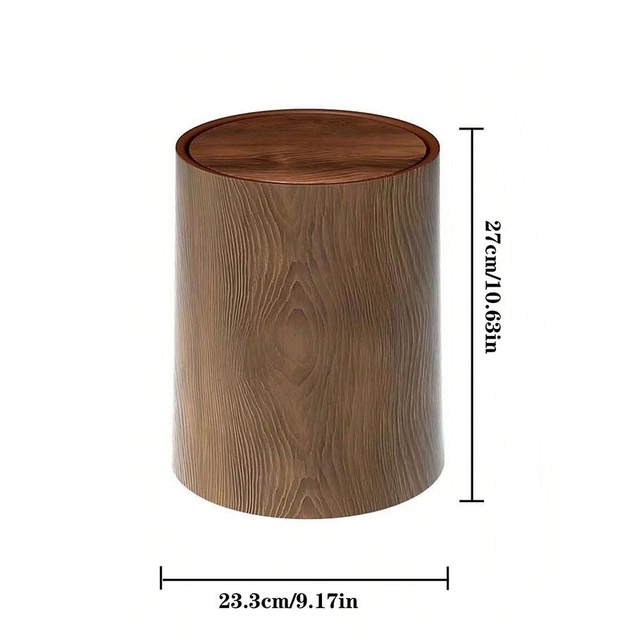 Retro Wood Trash Can Waterproof Wastebasket Decoration Bathroom Dustbin Household Large Capacity Garbage Bin Kitchen Accessories