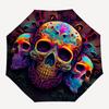 1pc Colorful Skull Artwork Umbrella with Plastic Handle,Suitable for All Seasons Umbrellaptys26009