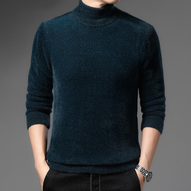 Herren Winter Nerz Kaschmir Rollkragenpullover - Dick, Weich, Modischer Strickpullover