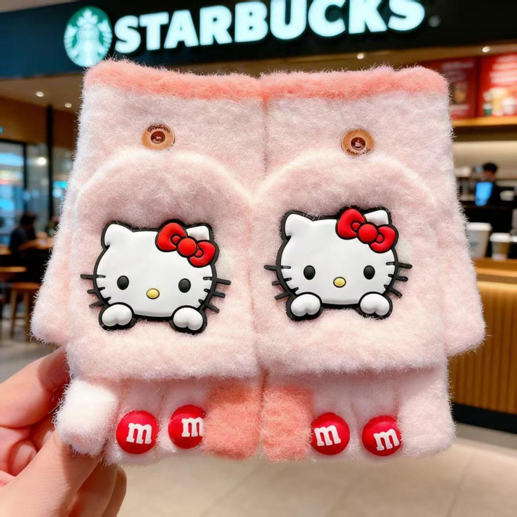 Hello Kitty Winddichte Winterhandschuhe für Jungen & Mädchen - Warmes Fünf-Finger-Design für Schulkinder