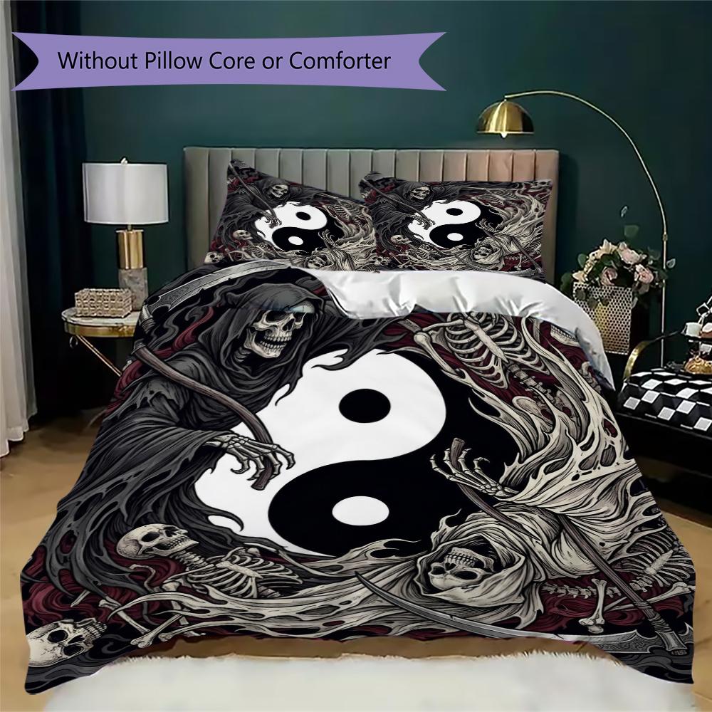 Death Pattern Bedding uilt Set uilt Cover Pillowcase Home Decoration Birthday Gift (1 * duvet cover + 2 * pillowcase without core)57