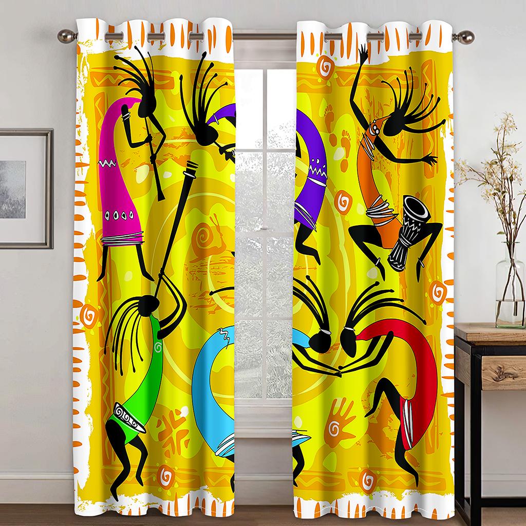 Floral Butterfly Print Drapery Room Decor Grommet Drapes for Bedroom Living Room Curtain With Hooks Rod Pocket