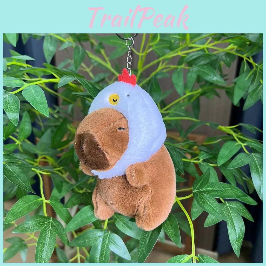 Fun Capybara Plush Keychain Colorful Animal Design Perfect For Kids Room Or Bag Decoration