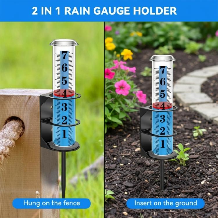 Garden Ornaments Rain Gauges Featuring Metal Base Combining Functionality and Styles for Outdoor Decoration