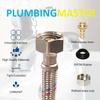 12" Braided Stainless Steel Faucet Supply Lines 3 8" Comp X 1 2" FIP Water Hose Connector for Bathroom Kitchen Sink 2-Piece Set