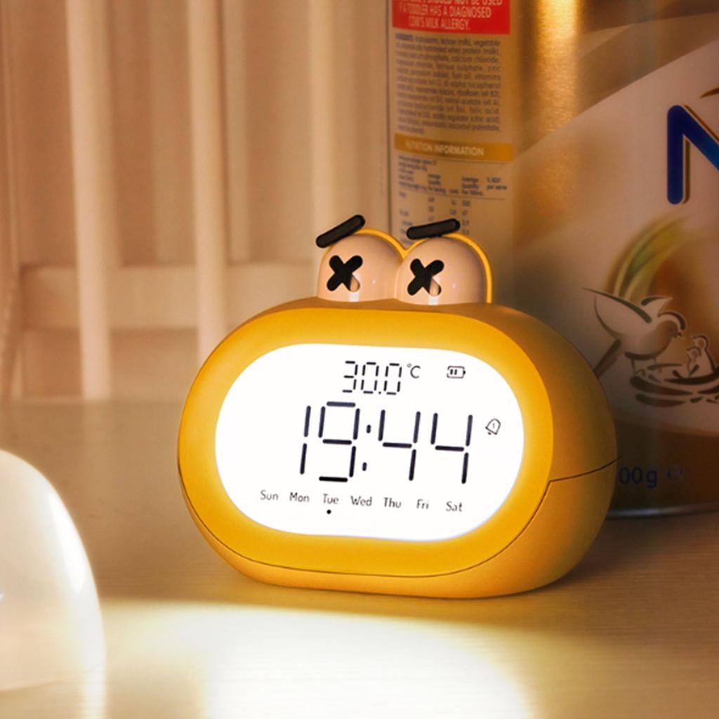 Çocuk Alarm Saati Çizgi Film Sevimli Akıllı Pille Çalışan Dijital LED Elektronik Saat Gece