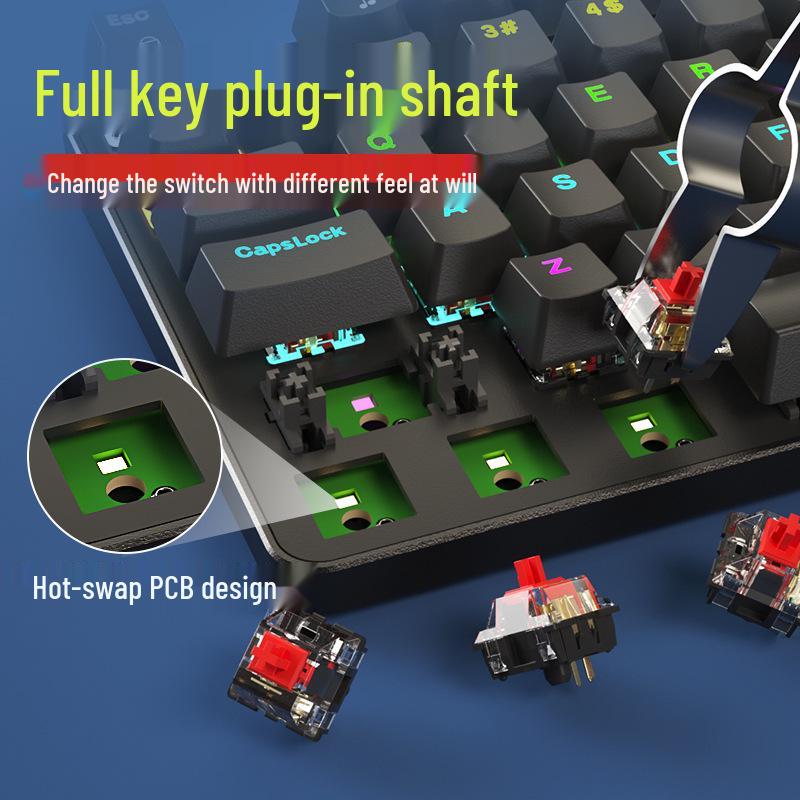BOW 87-Key Hot-Swappable Mechanical Keyboard with Brown & Red Switches for Gaming & Office.