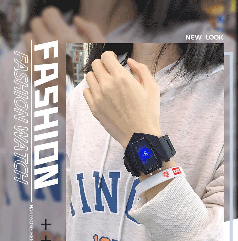 UTHAI CQ306 Nowy Zegarek Męski Wielofunkcyjny z Lampką Nocną w Kształcie Samolotu Sportowy Zegarek Damski Zegarek Dziecięcy Studencki