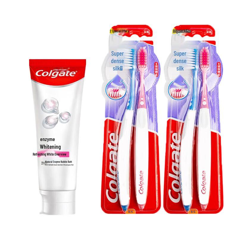 Colgate White Peach Whitening Toothpaste & Gum Care Toothbrush Twin Set