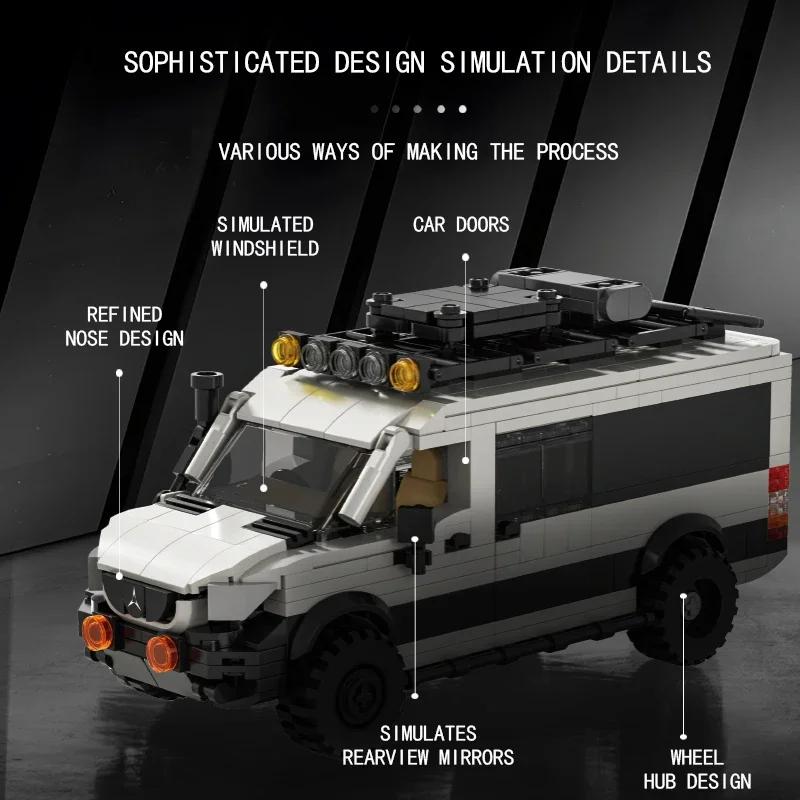 Stads-SUV Stationwagen Model Bouwstenen Camping RV SUV Auto Koppelbare Reis-Trailer Stenen DIY Speelgoed Voor Kinderen Vakantiecadeaus