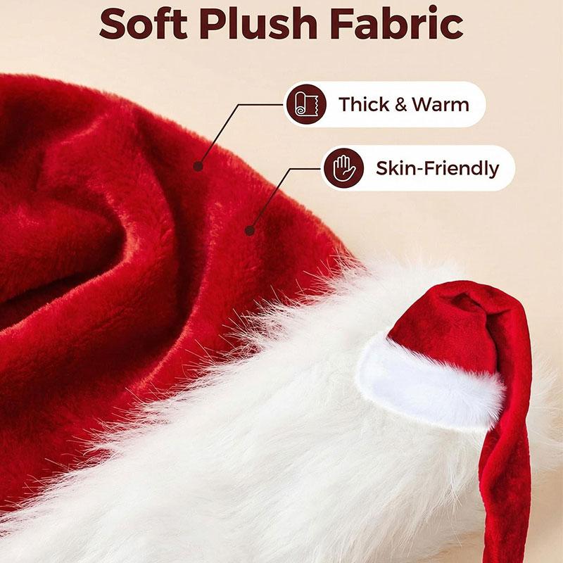 1pc Velvet Party Cosplay Decorative Long Soft Caps Comfortable Christmas Hats Santa Claus