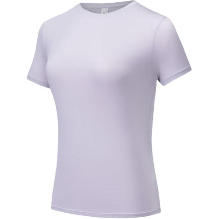 Anta Running Series Solid Color Soft Round Neck Comfortable Breathable Versatile Short Sleeve T-Shirt Women Tops 162535111-3