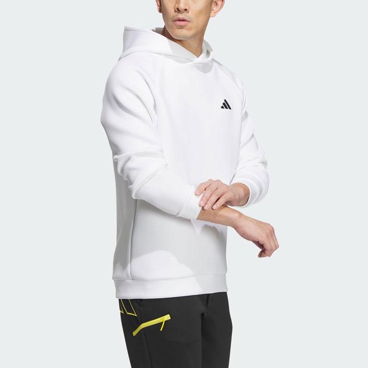 Adidas 3D Deboss Spacer Sleeve Hoodie Solid Color Logo Golf Sports Hoodie Men hoodies White HY0969