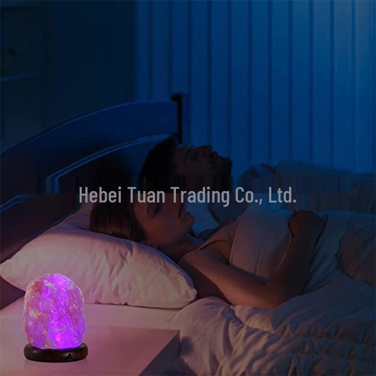 USB Himalayan Crystal Salt Lamp with LED Color-Changing Function for Computer Use