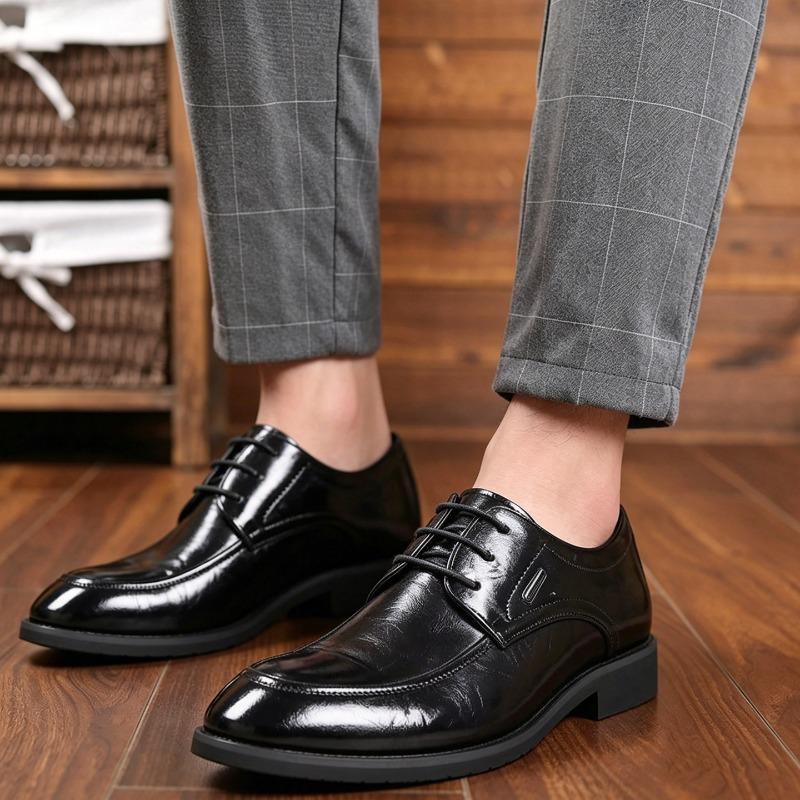 Pointed Business Casual Leather Shoes Men's Commuter Gentleman Derby British Versatile Groom Shoes