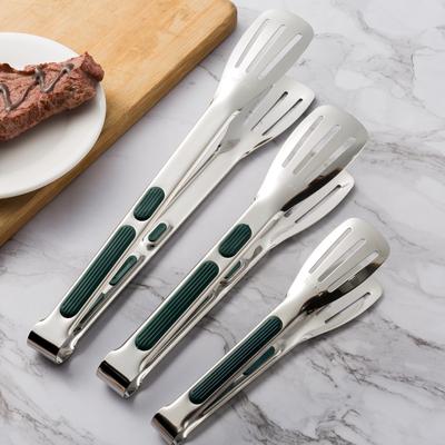 Pinza para alimentos de acero inoxidable 304 de 7/9/12 pulgadas, pinza para alimentos para barbacoa, pinza para alimentos para bistec, mango antideslizante de silicona, pinza para pan, accesorios de cocina para fiestas