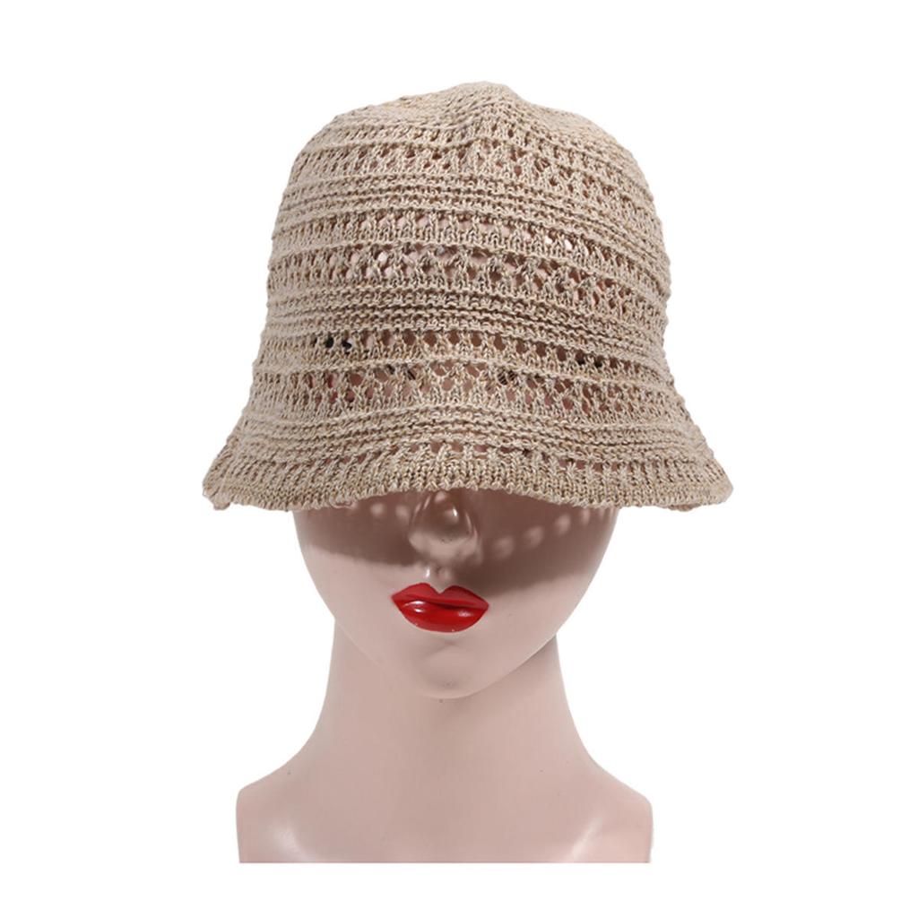 Summer Bucket Fisherman Hat Women Hollow Out Sun Cap Outdoor Casual Versatile Panama Hats Crochet Foldable Beach Caps